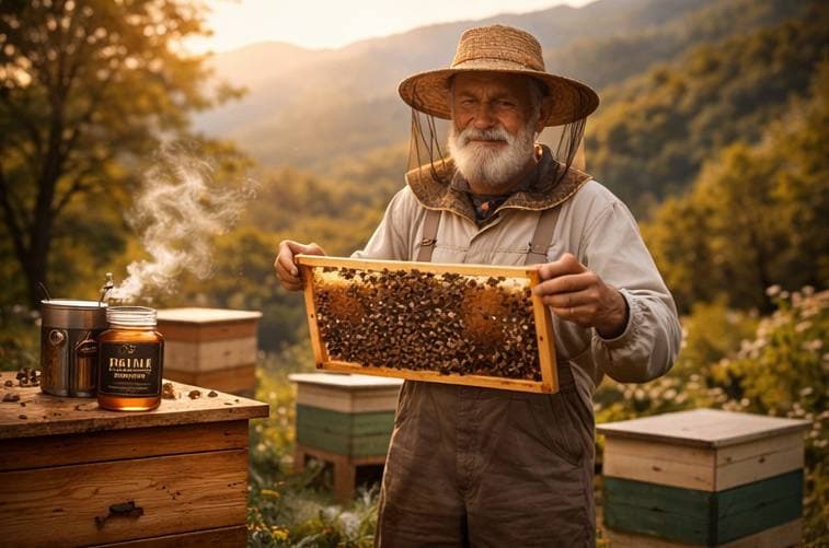 Prime Organics beekeeper