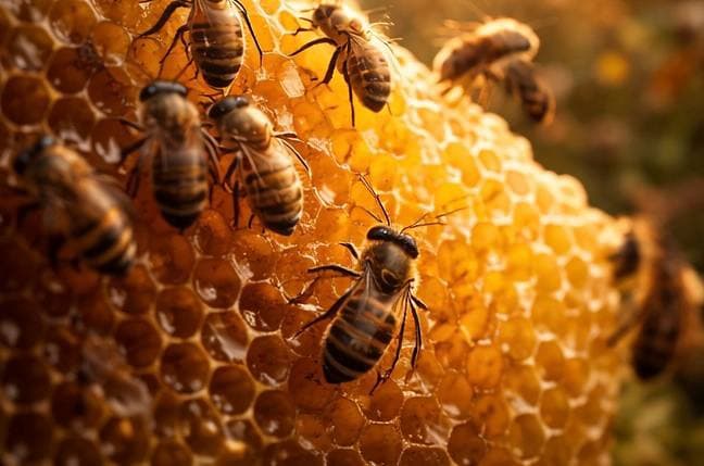 Bees on honeycomb